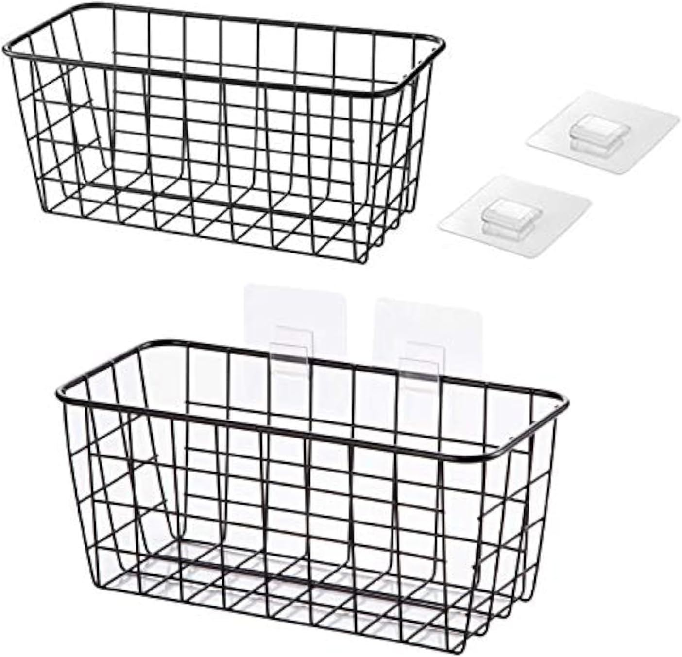 Lele No-Drilling Wall Hanging Wire Baskets Set of 2 on Amazon