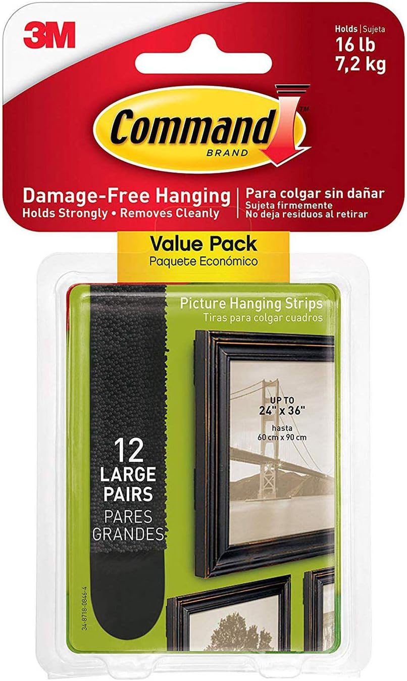 Command Large Picture-Hanging Strips (12 Pairs)