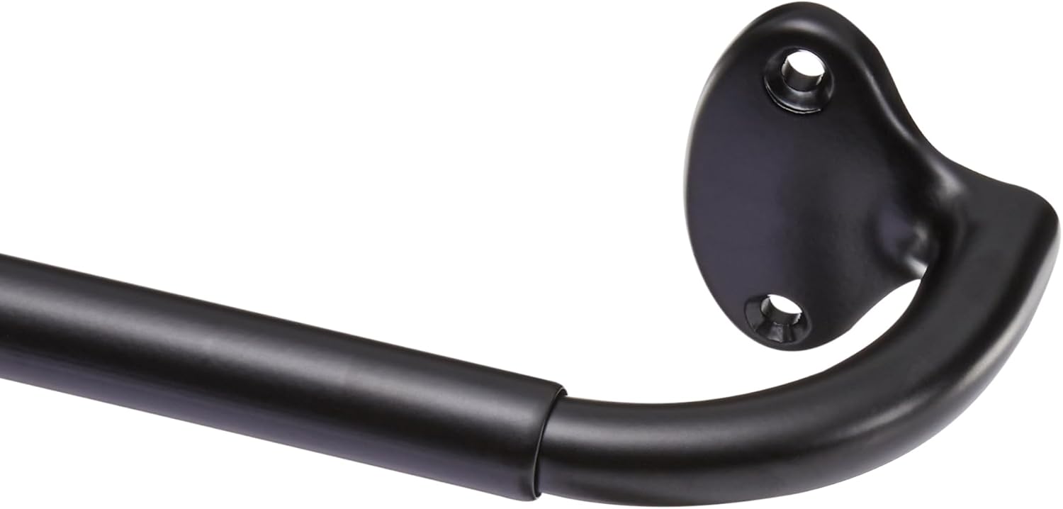Amazon Basics curved wrap-around blackout curtain rod in black