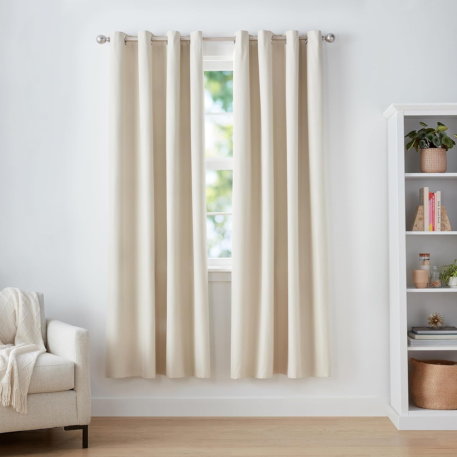 Amazon Basics 100% blackout grommet curtains in beige