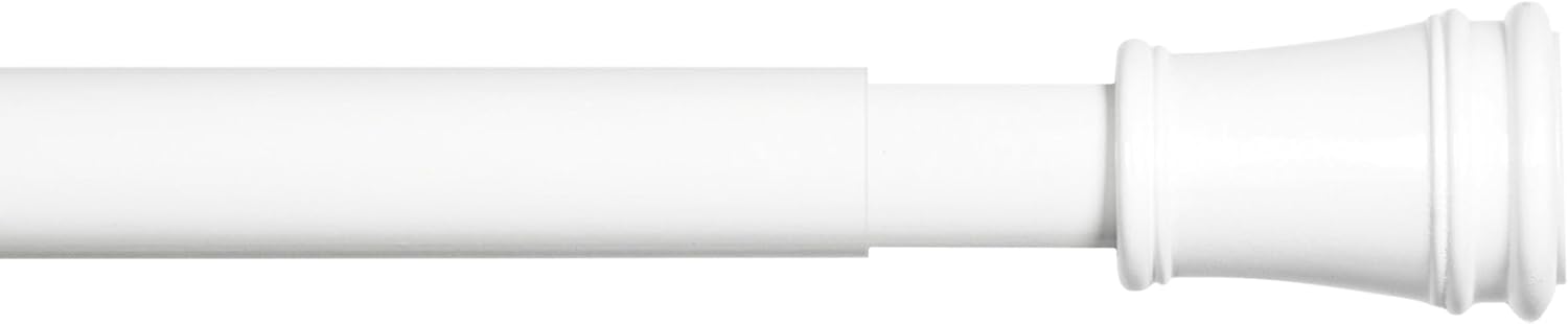 Kenney Rogers Twist and Fit no-tools tension curtain rod in white