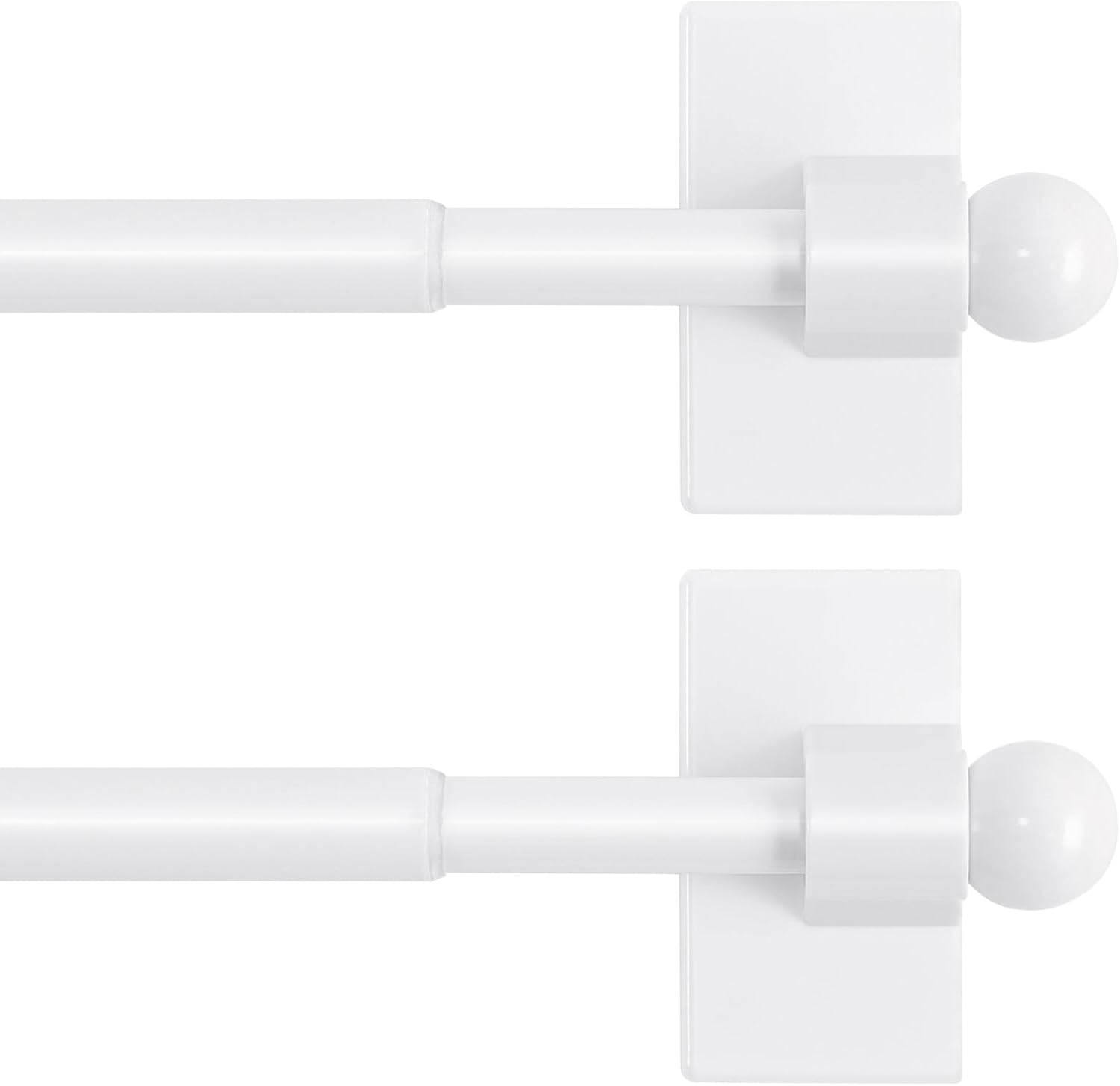 H.VERSAILTEX magnetic curtain rods for metal doors, 2-pack white