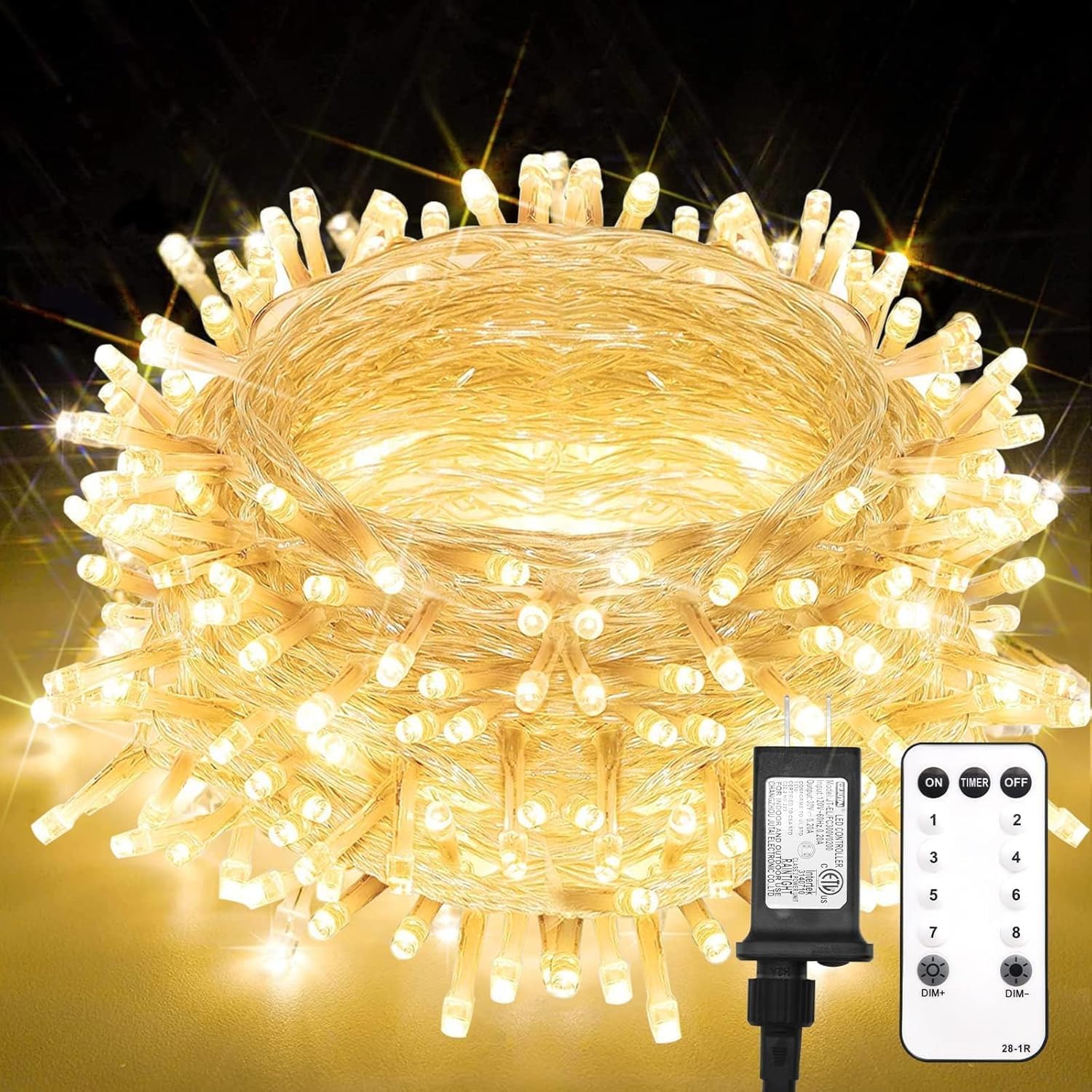 suddus 33ft warm white plug-in fairy string lights