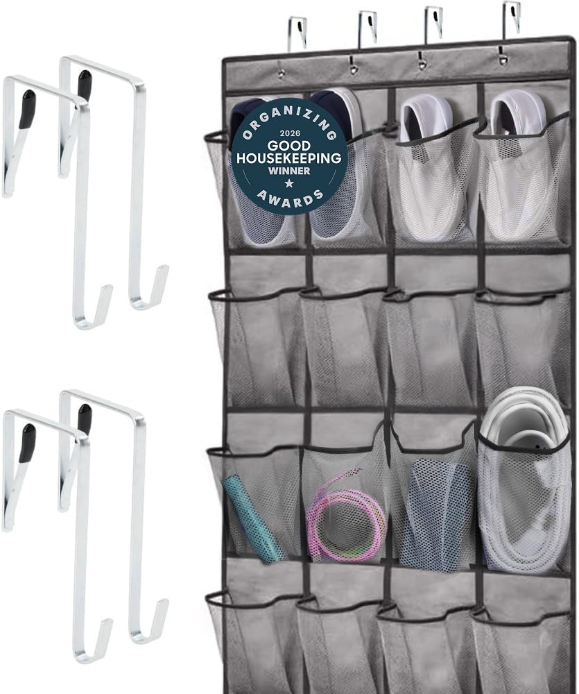 Gorilla Grip over-the-door 24-pocket mesh shoe organizer