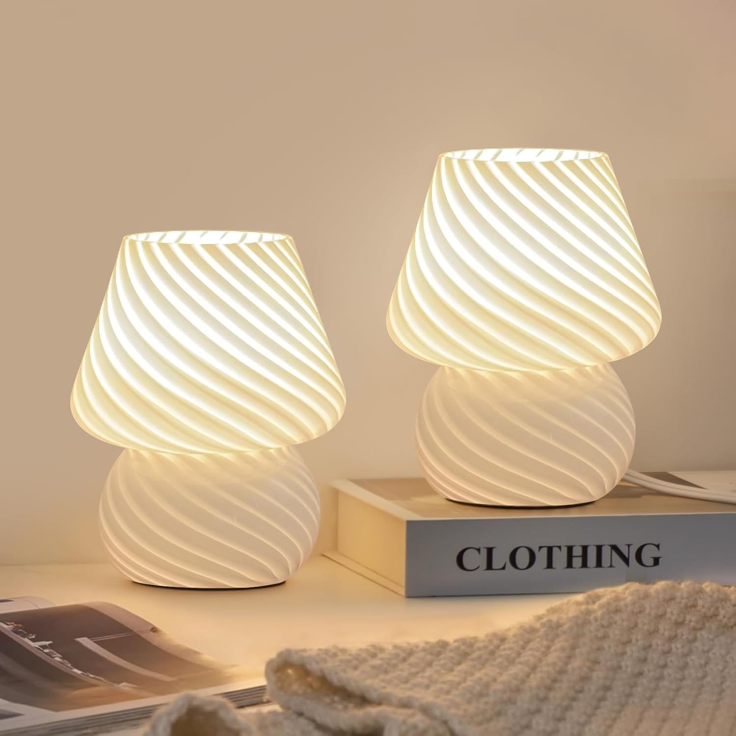 ONEWISH Mushroom Lamp Set of 2