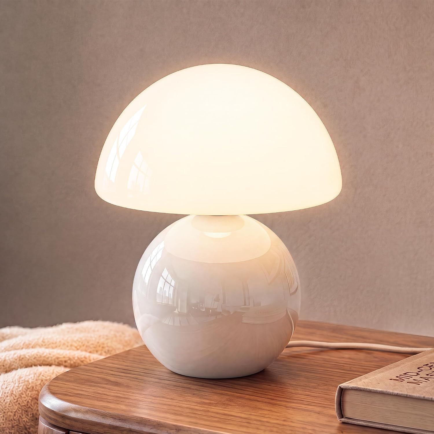 Dawnwake Art Nouveau Ceramic Mushroom Lamp