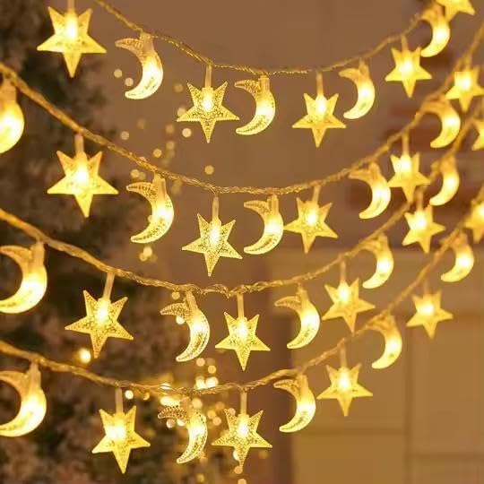 Whimsigoth star and moon string lights
