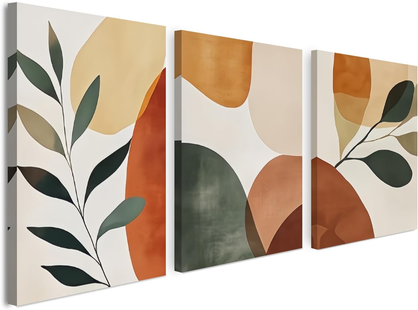 Alptiny 3-Piece Framed Boho Botanical Canvas Set