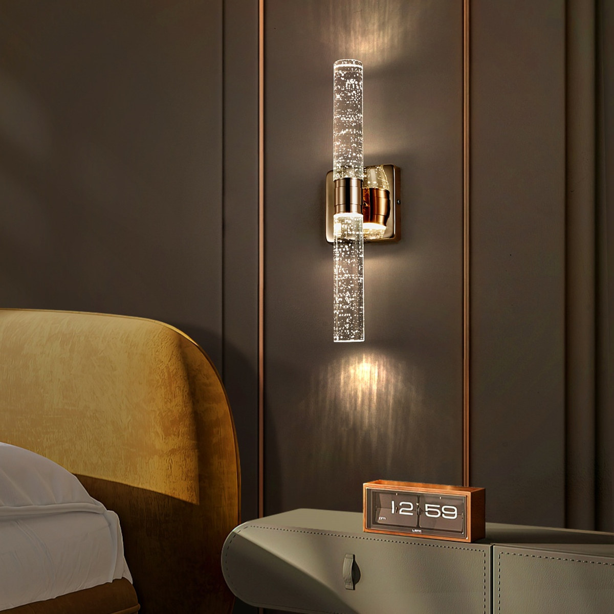 17" H Contemporary Crystal Wall Light, Lighting