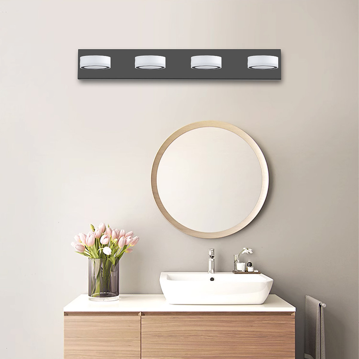 29" Modern 4-Light LED Vanity Light, Lighting