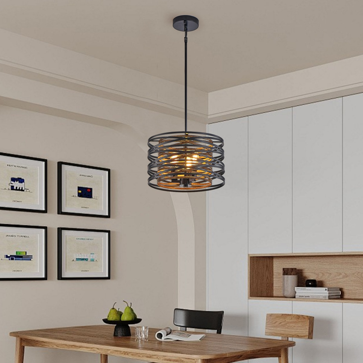 13 Rustic Industrial Pendant Light, Lighting
