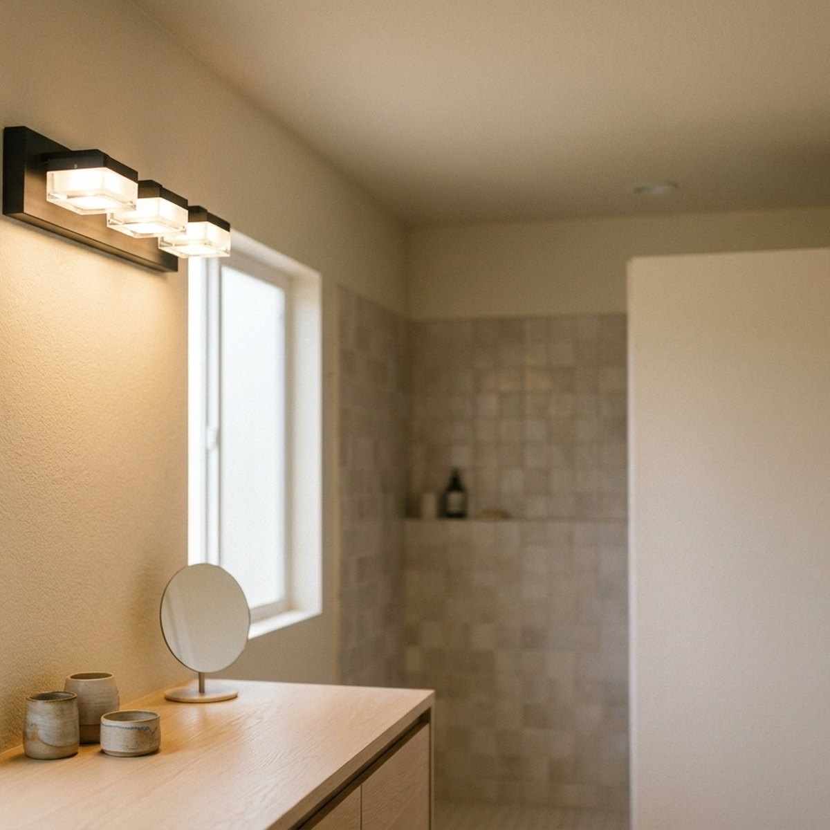 Modern Led Vanity Light, styled in a small apartment