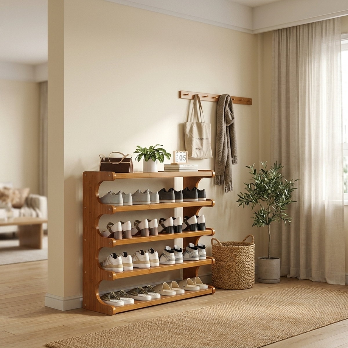 Layer Practical Storage Rack, styled in a small apartment