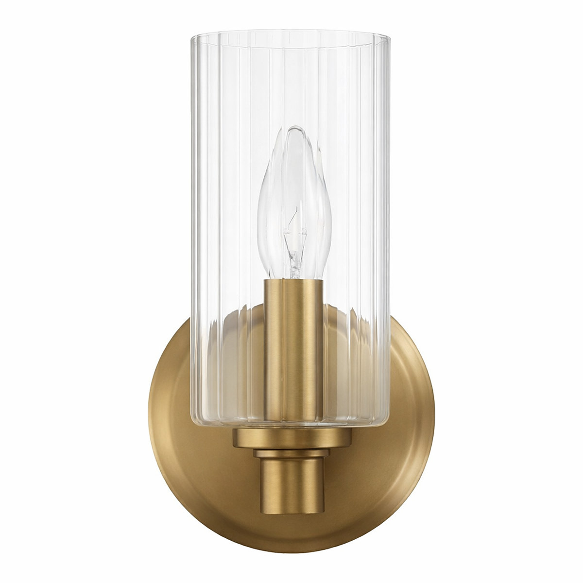 Jardin Single Light Wall Sconce With Clear Ribbed Glass, Lighting