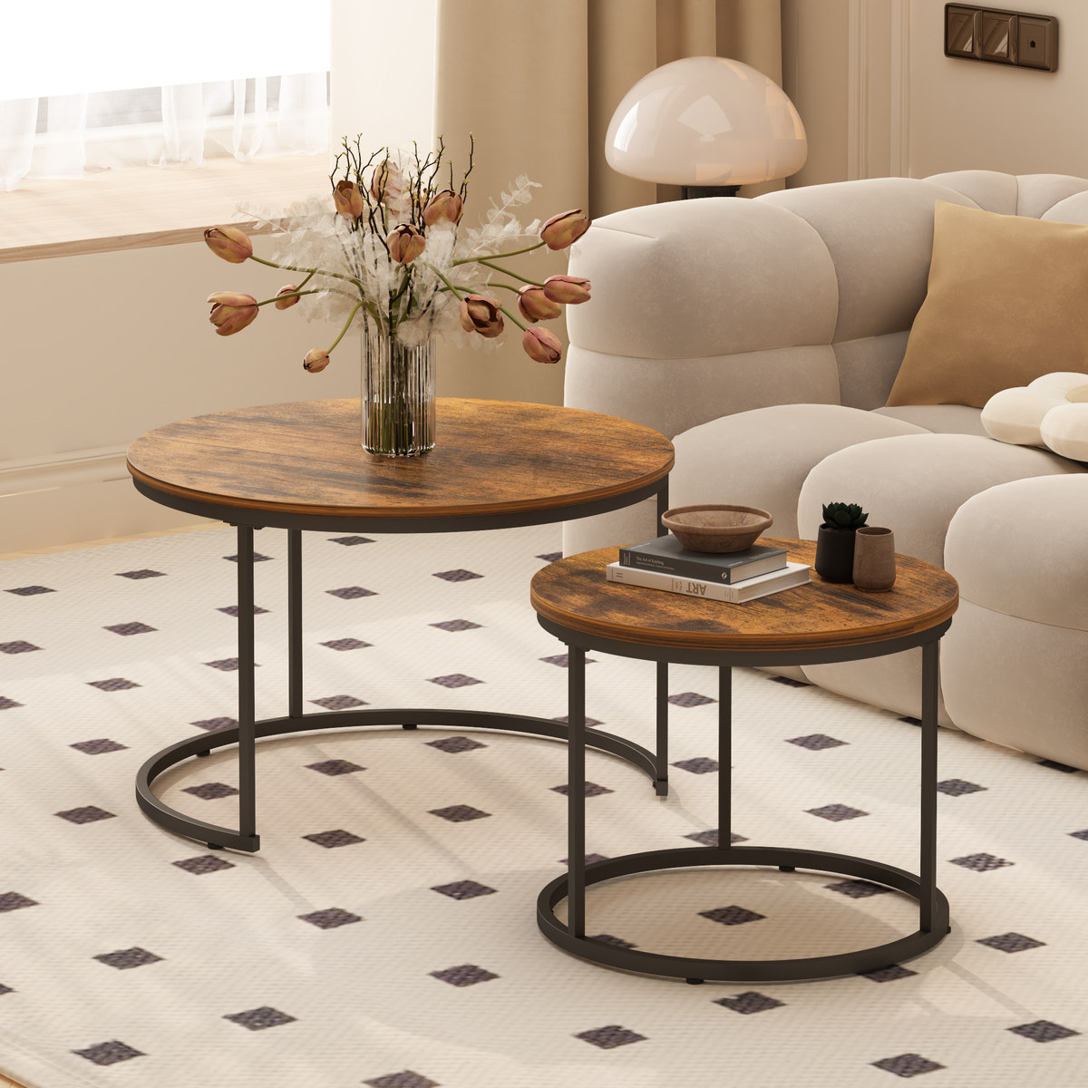 Nesting Coffee Table Set of 2, Living Furniture