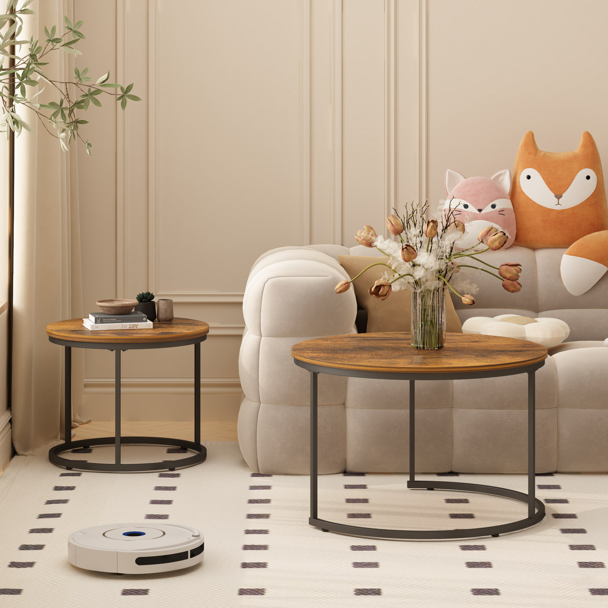 Nesting Coffee Table Set of 2, Living Furniture
