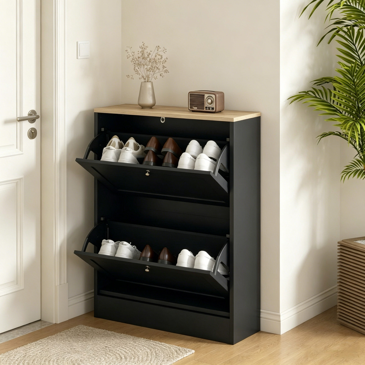 Narrow Shoe Cabinet, Entryway