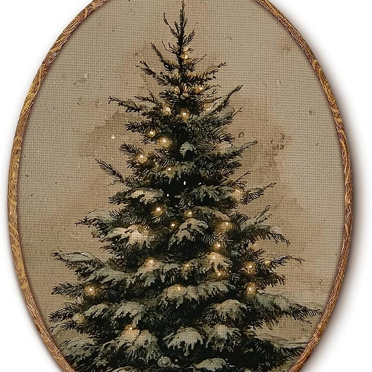 Vintage Christmas Tree Framed Wall Art, Wall Decor
