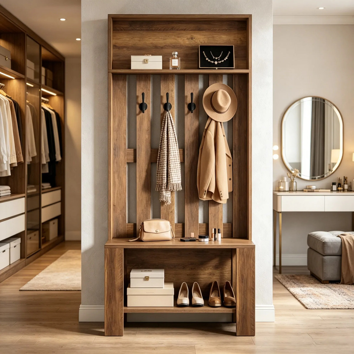 Rustic Coat Racks with Space-Saving and Non-Slip, Entryway