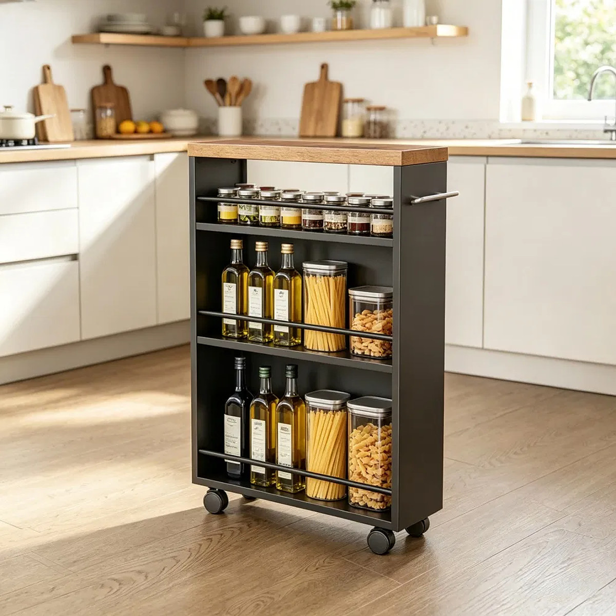 Storage Cabinet with Space-Saving and Lock for Kitchen, Kitchen & Dining