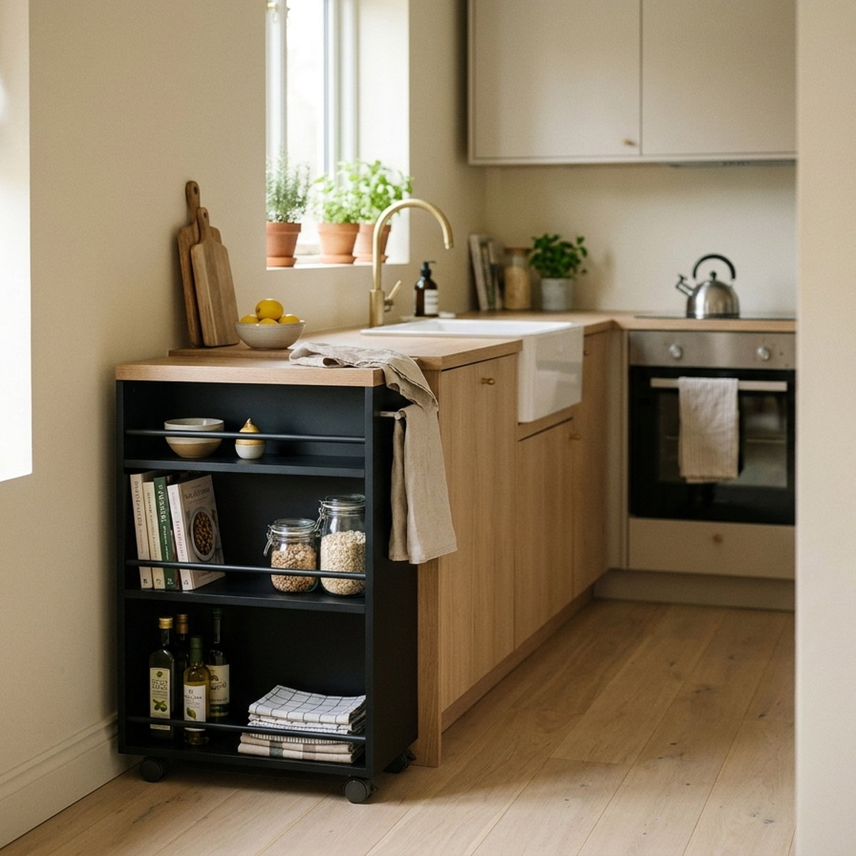 Storage Cabinet with Space-Saving and Lock for Kitchen